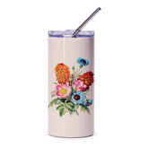 Vintage Floral Tumbler, Flower Bouquet Tumbler, Botanical Tumbler, Gift for Her, Cute Tumbler, Floral Design Tumbler, Tumblers - Tawshia